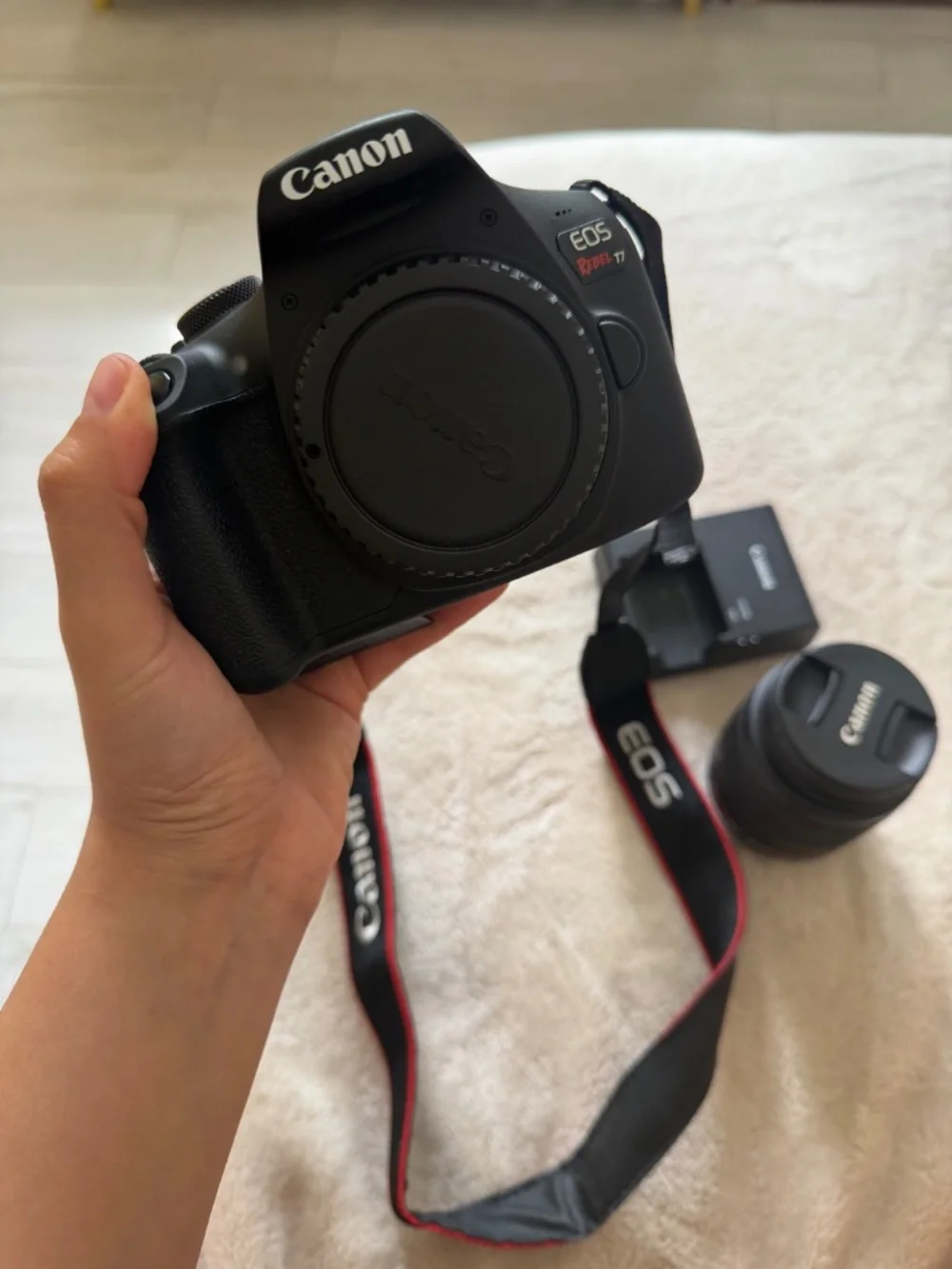 Canon - EOS Rebel T7 DSLR Video Camera with 18-55mm Lens - Black